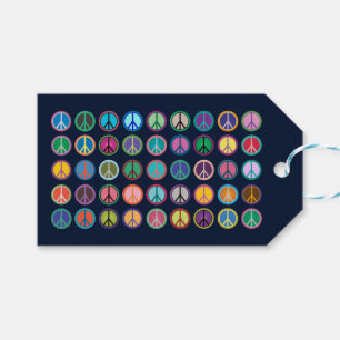 Farbenfrohe Friedenssymbole Geschenkanhänger