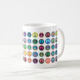 Farbenfrohe Friedenssymbole Kaffeetasse