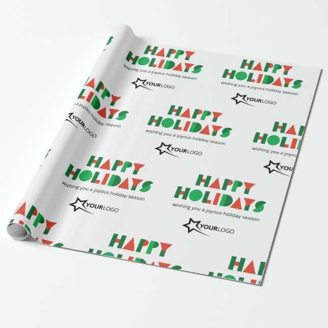 Farbenfrohe Frohe Feiertage Benutzerdefiniertes Lo Geschenkpapier (Ungerollt)
