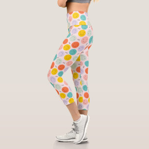 Farbenfrohe, fröhliche Gesichtspflege Capri Leggings