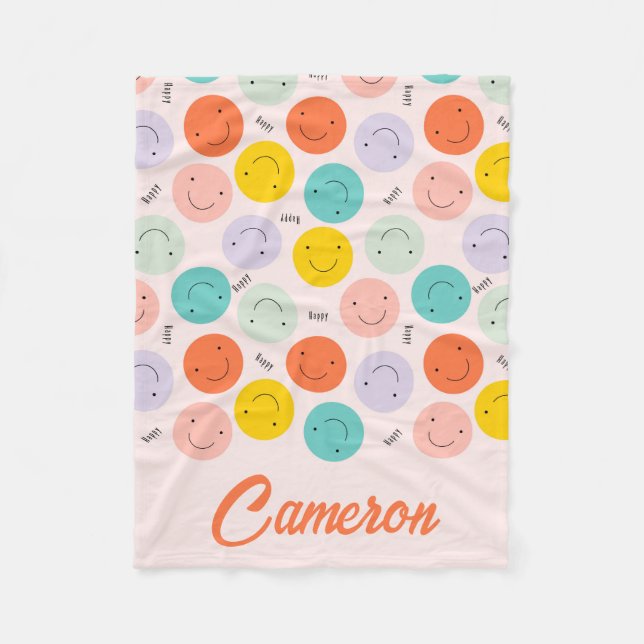 Farbenfrohe, fröhliche Gesichtspflege Fleecedecke (Vorderseite)
