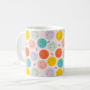 Farbenfrohe, fröhliche Gesichtspflege Kaffeetasse