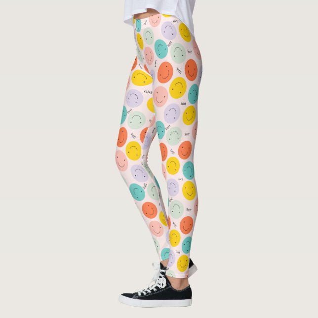 Farbenfrohe, fröhliche Gesichtspflege Leggings (Links)