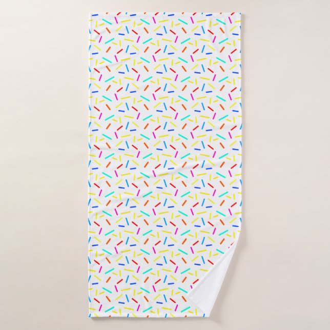 Farbenfrohe, fröhliche Sprinkles Confetti Muster G Badehandtuch (Badehandtuch)