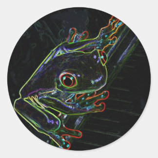 Farbenfrohe Froschsticker Runder Aufkleber