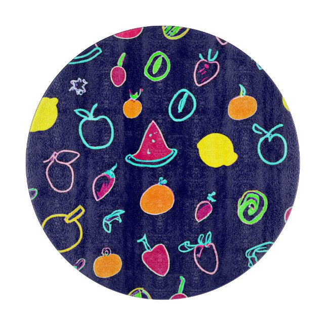 Farbenfrohe Frucht Fantasia Design Schneidebrett (Vorderseite)