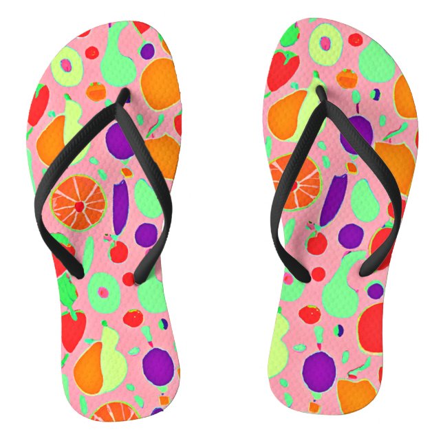 Farbenfrohe fruchtbare Spektralmuster Flip Flops (Fußbett)