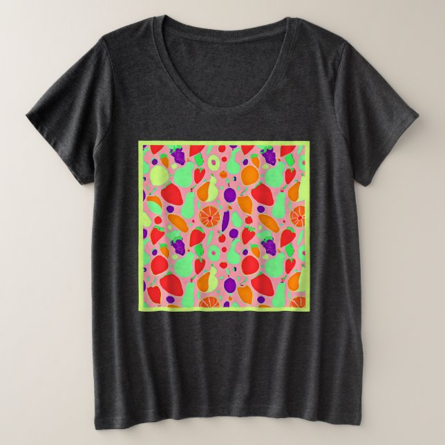 Farbenfrohe fruchtbare Spektralmuster Große Größe T-Shirt (Design vorne)