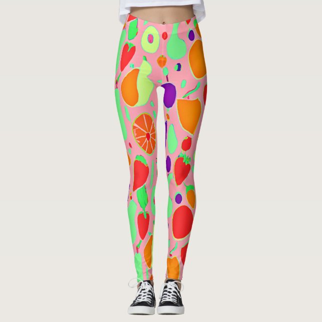 Farbenfrohe fruchtbare Spektralmuster Leggings (Vorderseite)