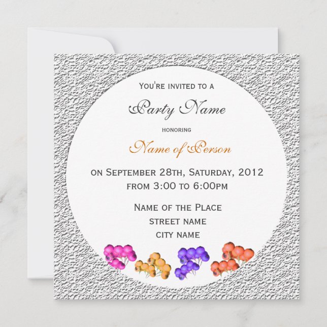 Farbenfrohe Früchte Alle Partys Einladung (Vorderseite)