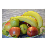 farbenfrohe Früchte Bild drucken. Banane, Äpfel, B