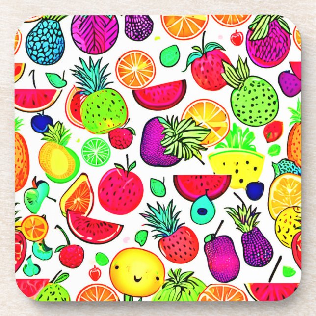 Farbenfrohe Früchte Orchard Artistry Getränkeuntersetzer (Vorderseite)