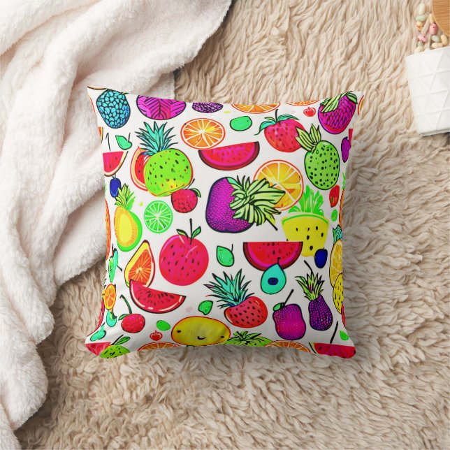 Farbenfrohe Früchte Orchard Artistry Kissen (Decke)