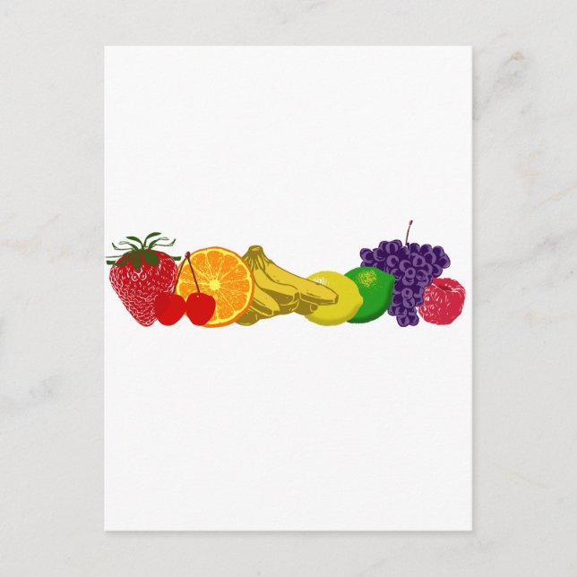 Farbenfrohe Früchte: Postkarte (Vorderseite)