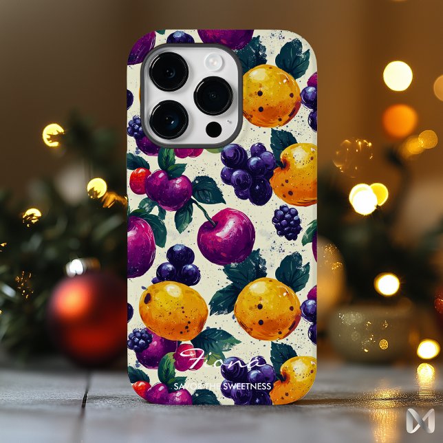 Farbenfrohe Fruchtmedaille mit pulsierendem Berry  Case-Mate iPhone Hülle (Von Creator hochgeladen)