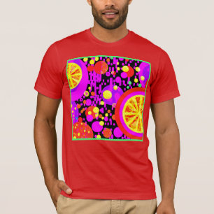 Farbenfrohe Fruchtmuster T-Shirt