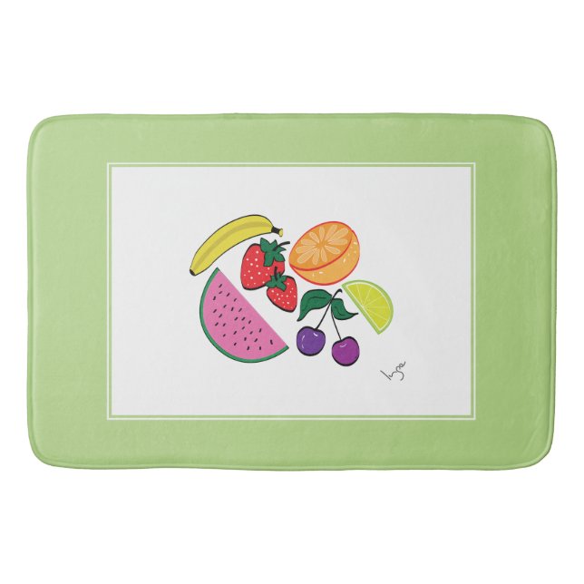 Farbenfrohe Fruchtsommer Muster, Cool Badematte (Vorderseite)