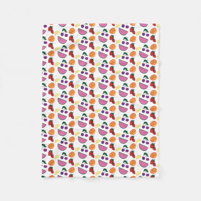 Farbenfrohe Fruchtsommer Muster, Cool Fleecedecke (Vorderseite)