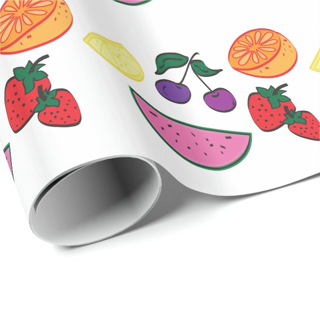 Farbenfrohe Fruchtsommer Muster, Cool Geschenkpapier (Rolleneckpunkt)