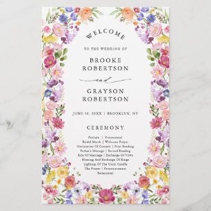 Farbenfrohe Frühjahrs-Wildblume-Wiesen-Hochzeitspr