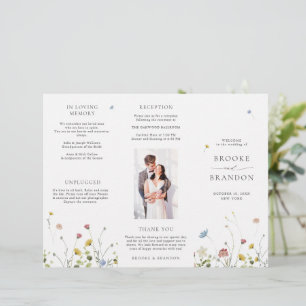 Farbenfrohe Frühjahrs-Wildblume-Wiesen-Hochzeitspr