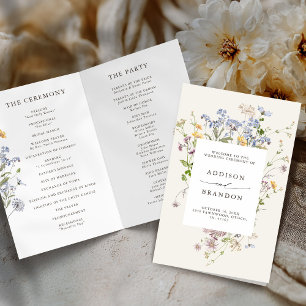Farbenfrohe Frühjahrs-Wildblume-Wiesen-Hochzeitspr