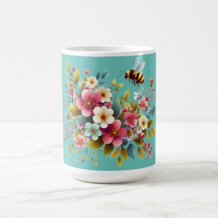 Farbenfrohe, Frühlings-/Blütenbiene Kaffeetasse