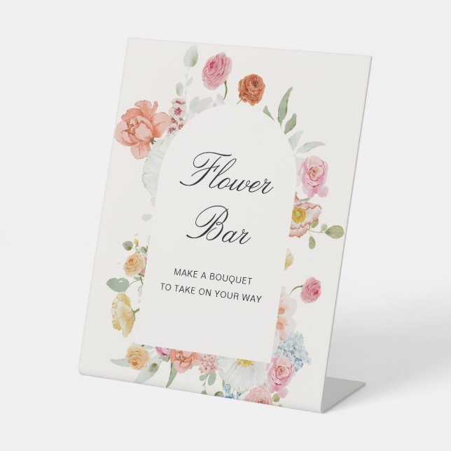 Farbenfrohe Frühlingsblumen Blume Bar Sockelschild (Vorderseite)