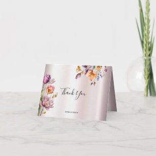 Farbenfrohe Frühlingsblumen Danke, Card Dankeskarte