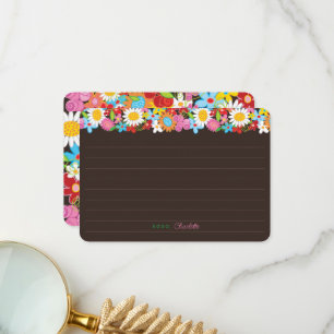 Farbenfrohe Frühlingsblumen Garten Moderne schicke Dankeskarte