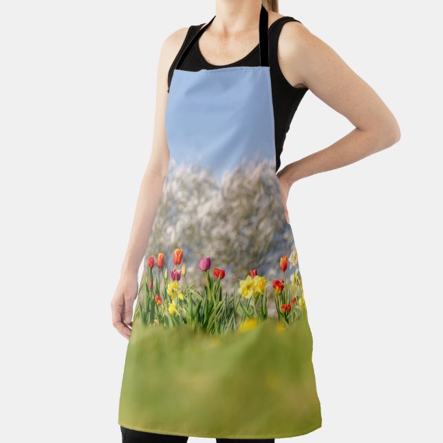 Farbenfrohe Frühlingsblumen mit Tulpen und Affodie Schürze (InSitu)