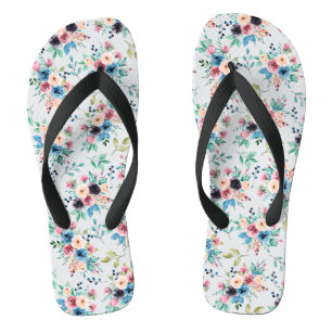 Farbenfrohe Frühlingsblumen Muster Flip Flops