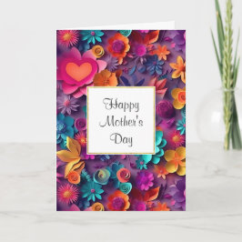Farbenfrohe Frühlingsblumen Muttertag Karte