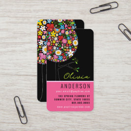 Farbenfrohe Frühlingsblumen Pop Treppe Whimsical & Visitenkarte