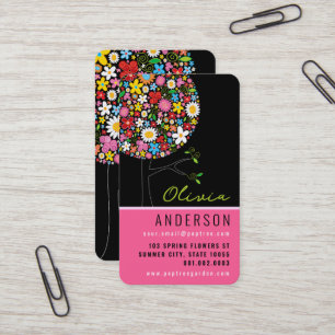 Farbenfrohe Frühlingsblumen Pop Treppe Whimsical & Visitenkarte