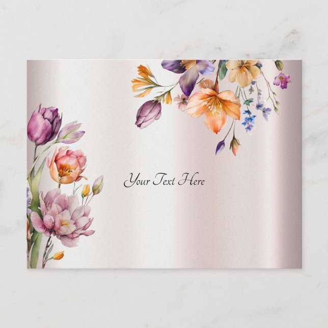 Farbenfrohe Frühlingsblumen Postkarte (Vorderseite)