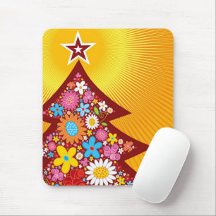Farbenfrohe Frühlingsblumen Whimsikaler Weihnachts Mousepad