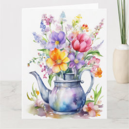 Farbenfrohe Frühlingsblumenkarte Karte