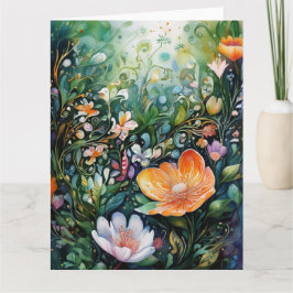 Farbenfrohe Frühlingsblumenkarte Karte