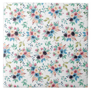 Farbenfrohe Frühlingsblumenmatte Fliese