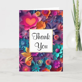 Farbenfrohe Frühlingsblumenmuster Dankeskarte