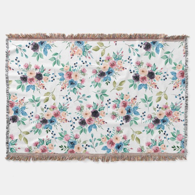 Farbenfrohe Frühlingsblumenmuster Decke (Vorderseite)