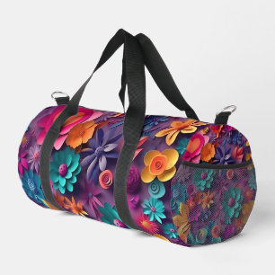 Farbenfrohe Frühlingsblumenmuster Duffle Bag