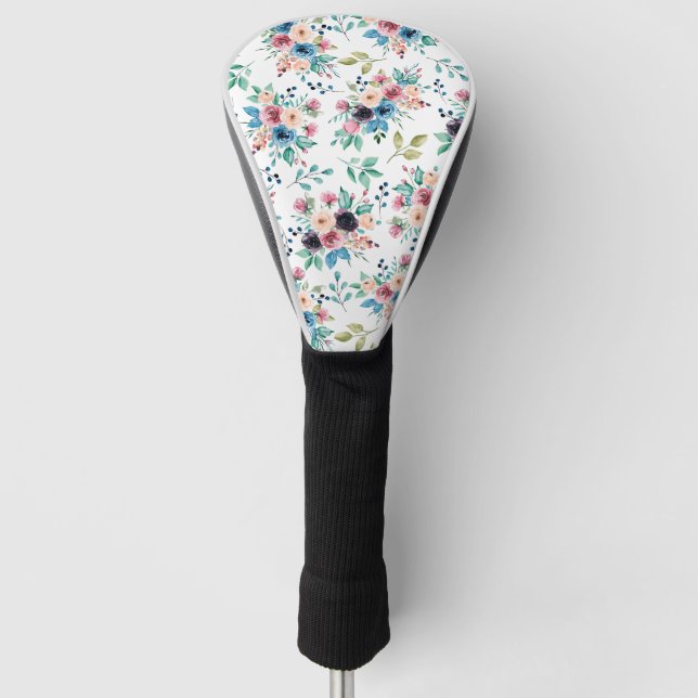 Farbenfrohe Frühlingsblumenmuster Golf Headcover (Vorderseite)