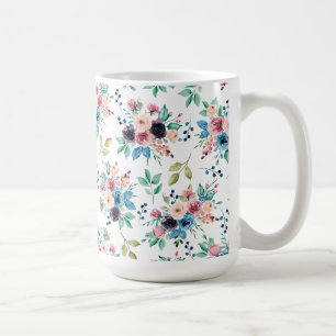 Farbenfrohe Frühlingsblumenmuster Kaffeetasse