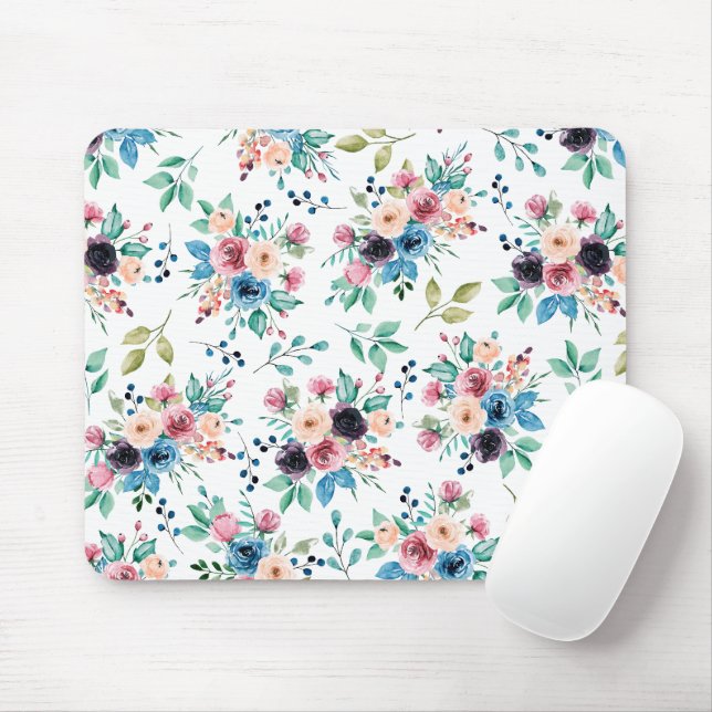 Farbenfrohe Frühlingsblumenmuster Mousepad (Mit Mouse)