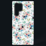 Farbenfrohe Frühlingsblumenmuster Samsung Galaxy Hülle<br><div class="desc">Wasserfarben von bunten Frühlingsblumen in einem nahtlosen Muster mit transparentem Hintergrund.</div>