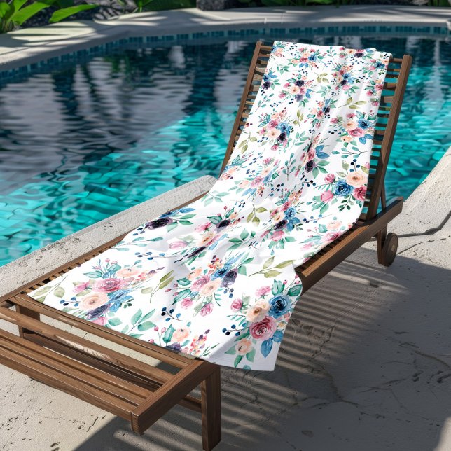 Farbenfrohe Frühlingsblumenmuster Strandtuch (Von Creator hochgeladen)