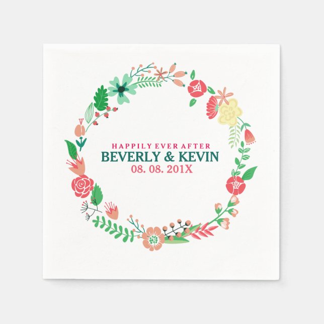 Farbenfrohe Frühlingsblumenzauber Serviette (Vorderseite)