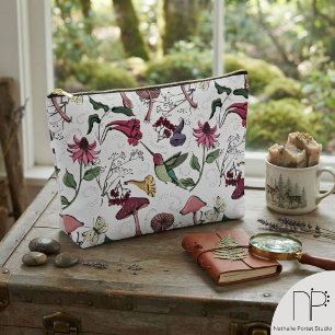 Farbenfrohe Frühlingsgarten Hummingbird Toilettena Zubehörtasche